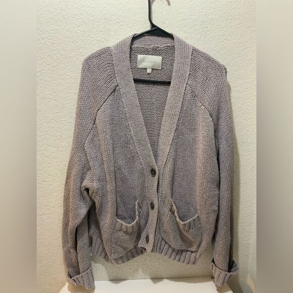 Brochu Walker The Cropped Cardigan in washed purple Women's size L - Picture 1 of 6